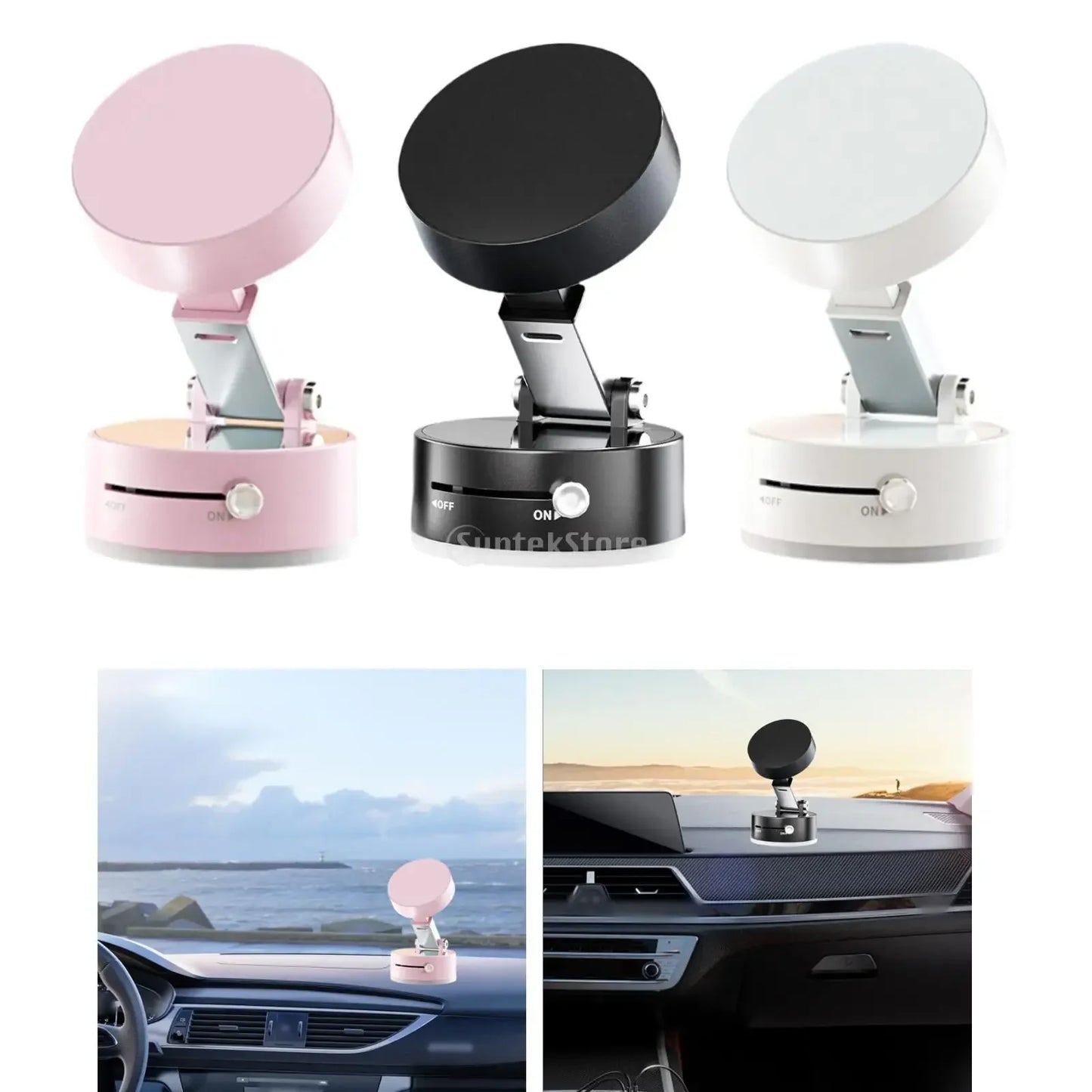 Car Phone Holder – Vacuum Suction, Adjustable Mount