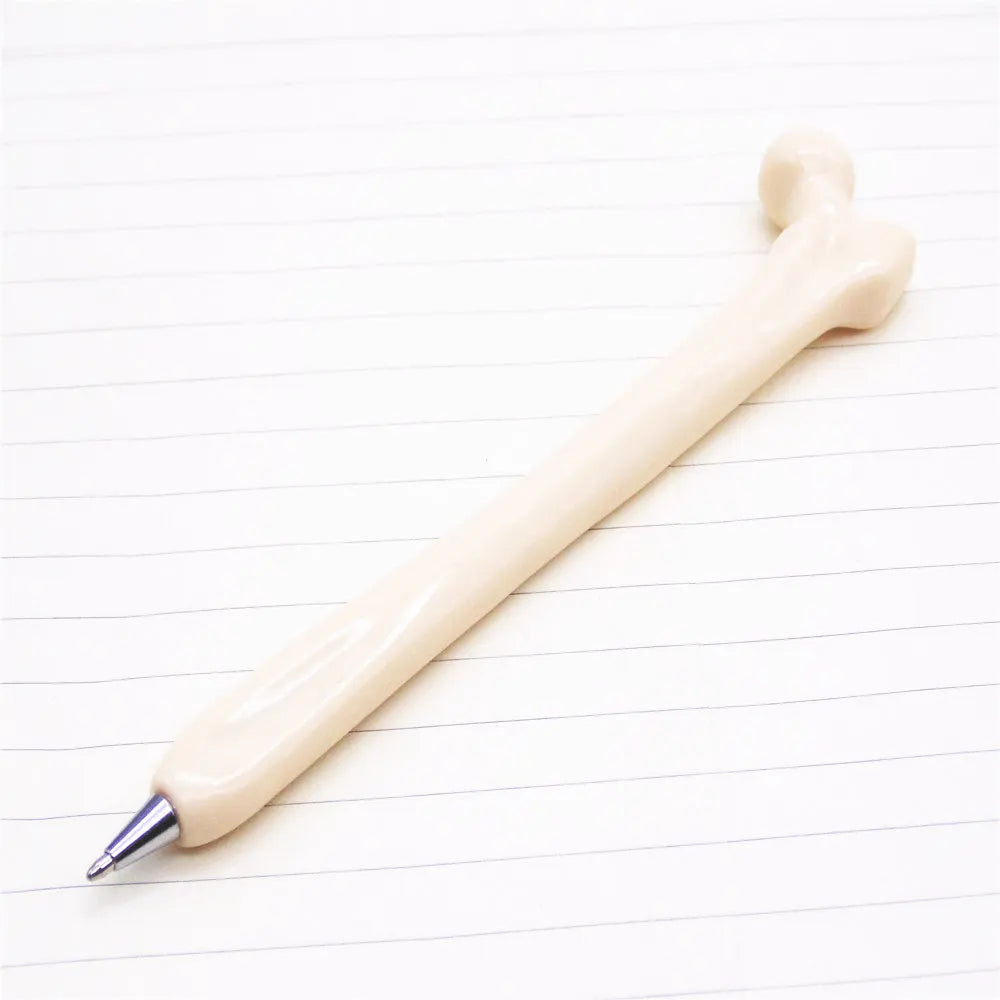 1PC Different Styles Pen Bone Shape Ballpoint Pen New Creative School Office Stationery Peaceful Pleasures Health and Wellness black A