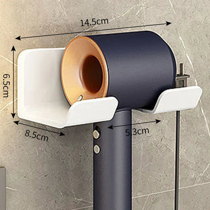 Wall-Mounted Hair Dryer Holder & Bathroom Organizer