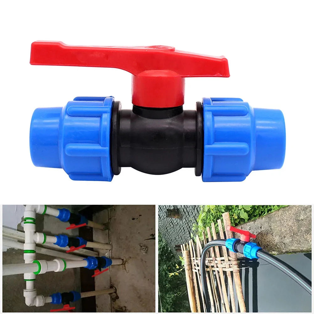 PE Pipe Ball Valve Shut-Off Fitting | 20/25/32mm External Thread