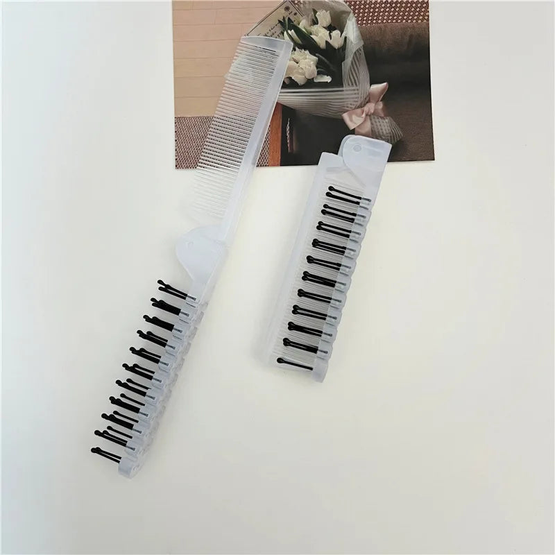 Mini Folding Comb – Portable 2-in-1 Travel Hairbrush & Detangler
