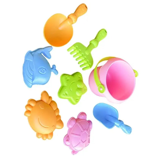 Kids Sand & Water Play Bucket Set | 4 or 8 Pcs Summer Toy Kids Sand Play Set Peaceful Pleasures Health and Wellness