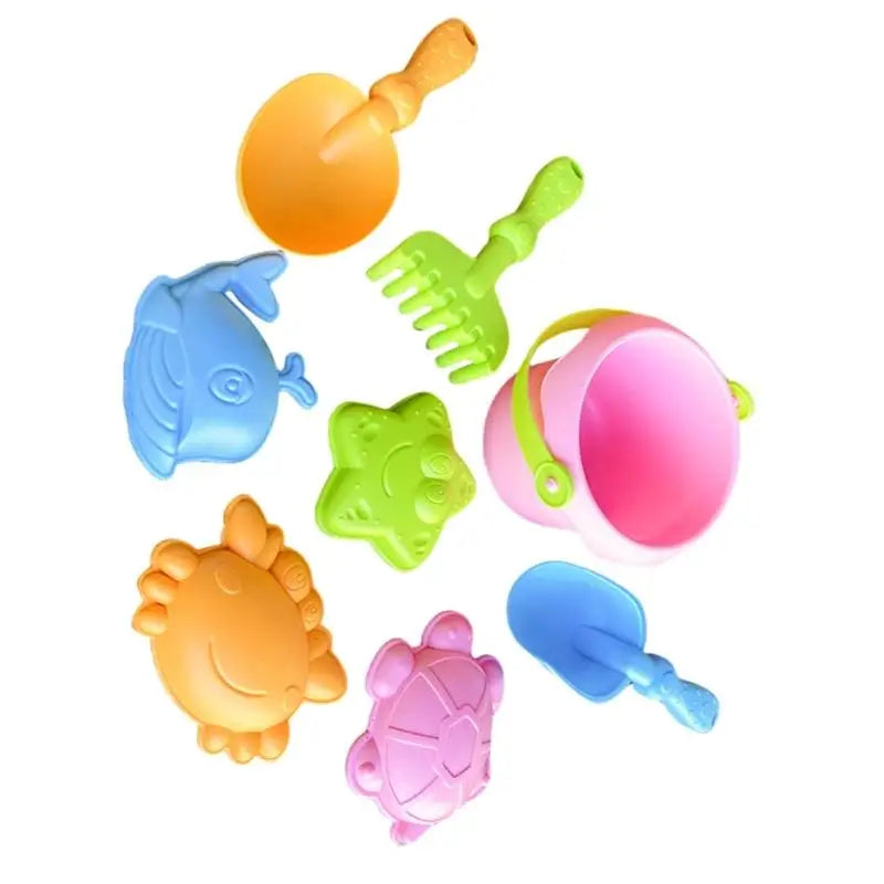 Kids Sand & Water Play Bucket Set – 4 or 8 Piece Summer Toy