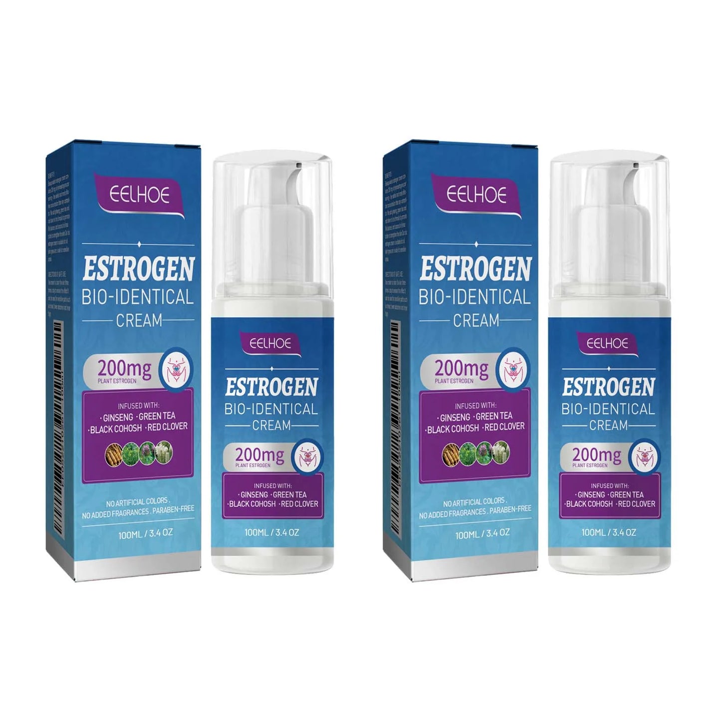 Estrogen Relief Cream for Women – Menopause Hormone Balance Peaceful Pleasures Health and Wellness 2Pcs 100ml Boxed