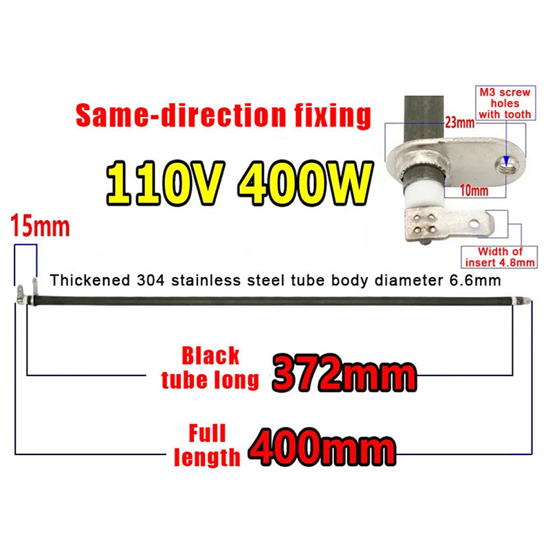300W–400W Oven Heating Element Replacement Tube | 110V/120V