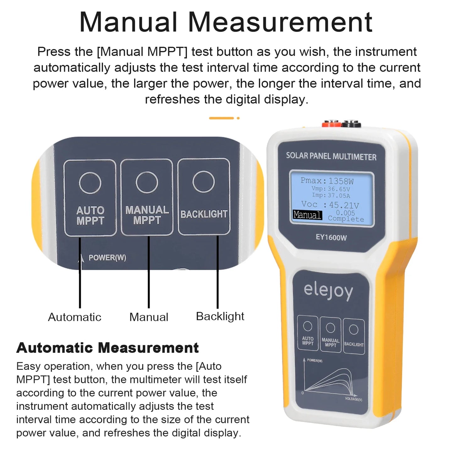 1600W Photovoltaic Panel Multimeter Solar MPPT Tester Open Circuit