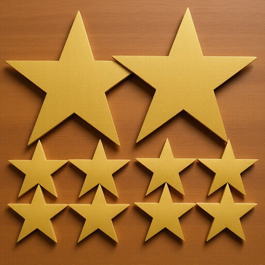 24Pcs Gold Glitter Paper Star Cutouts Large Double Sided Star Decorations Bulletin Board Classroom Party Supplies Peaceful Pleasures Health and Wellness other