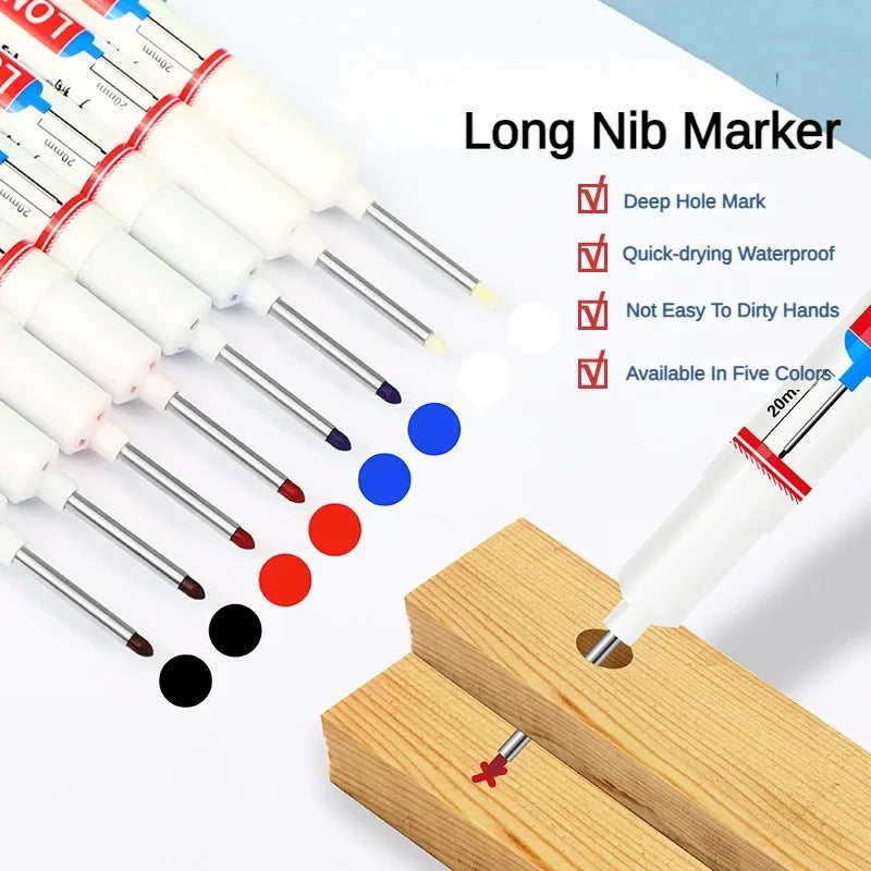 4-Pack 20mm Long Nib Deep Hole Marker Pens – Wood & Metal