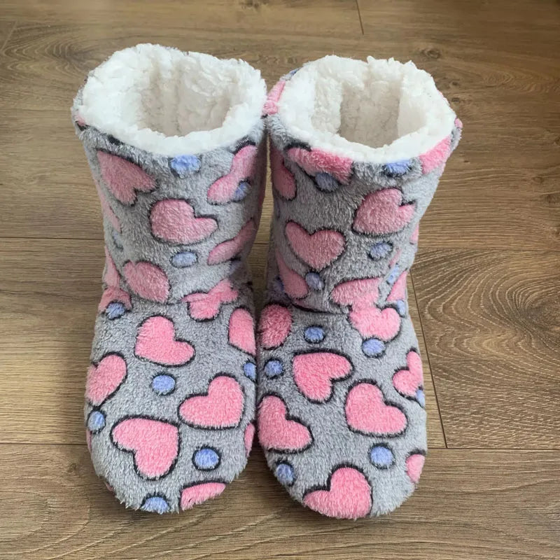 Women's Plush Ankle Boot Slippers | Non-Slip Warm Fluffy