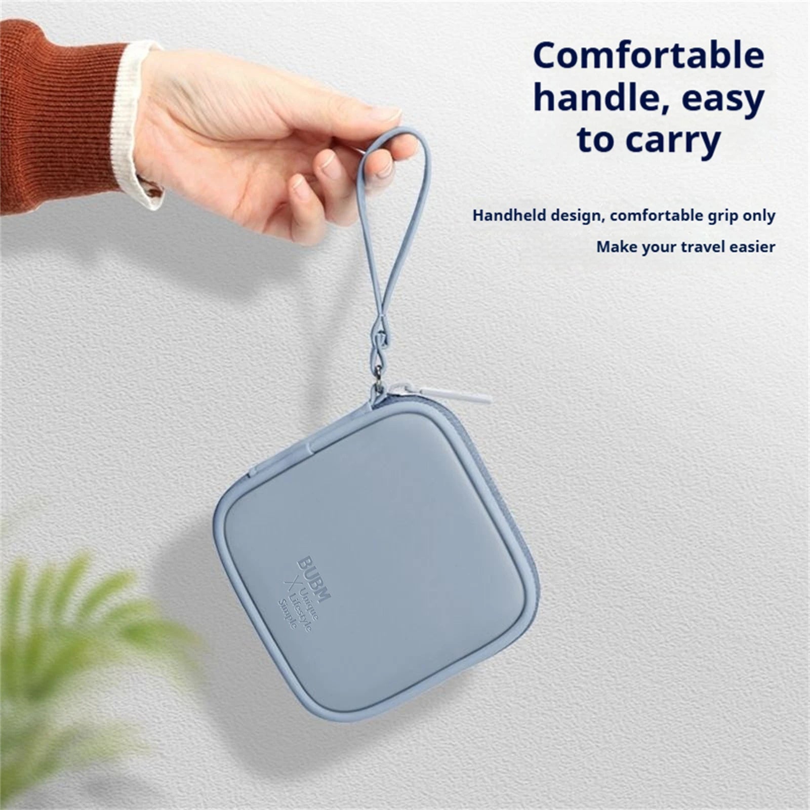 PU Cable Organizer Bag Waterproof with Multiple Compartments for Charging Cables Data Cords and Earphones Peaceful Pleasures Health and Wellness