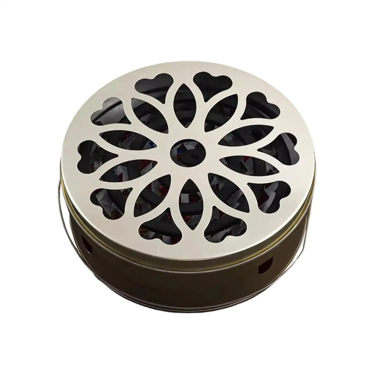 Portable Stainless Steel Coil & Incense Holder Box with Lid
