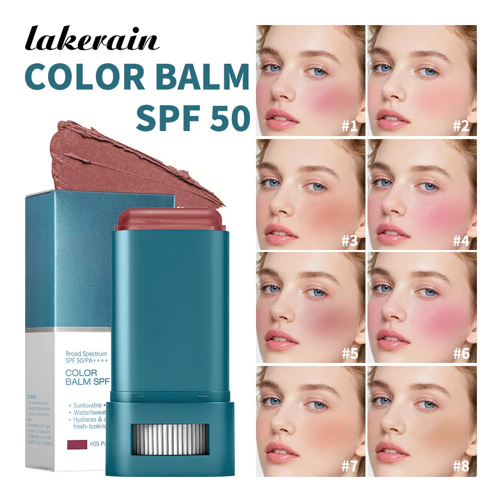 SPF 50 Sunscreen Blusher Long-lasting Color Waterproof Sweat Resistant Velvety-Soft Texture Fresh & Natural Finish Blusher Balm Peaceful Pleasures Health and Wellness