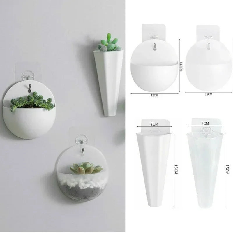 Wall Hanging Flower Pot with Hook | Modern Plant Wall Vase