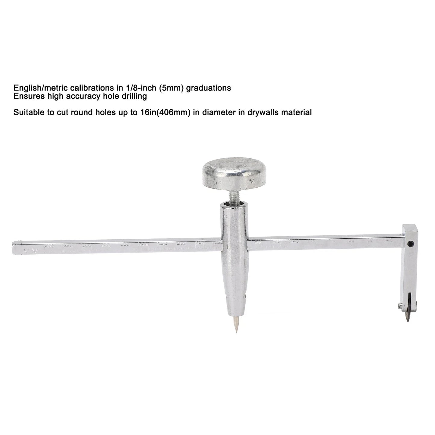 Dry Wall Circle Hole Cutter Steel Shaft Plasterboard Saw Adjustable