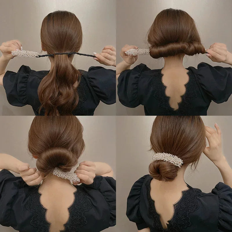 2pcs Fashion Girl Women Hair Bands, Donut Hairpin, Magic Bun Maker, Diy Hairstyle Headband Tools Accessories Peaceful Pleasures Health and Wellness