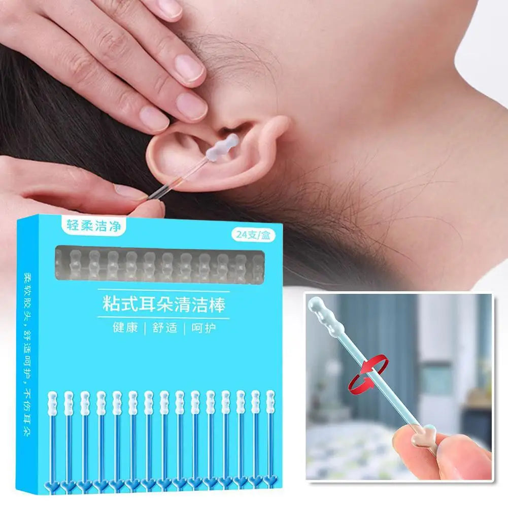 Silicone Sticky Ear Picks 24 Pack – Safe Earwax Remover