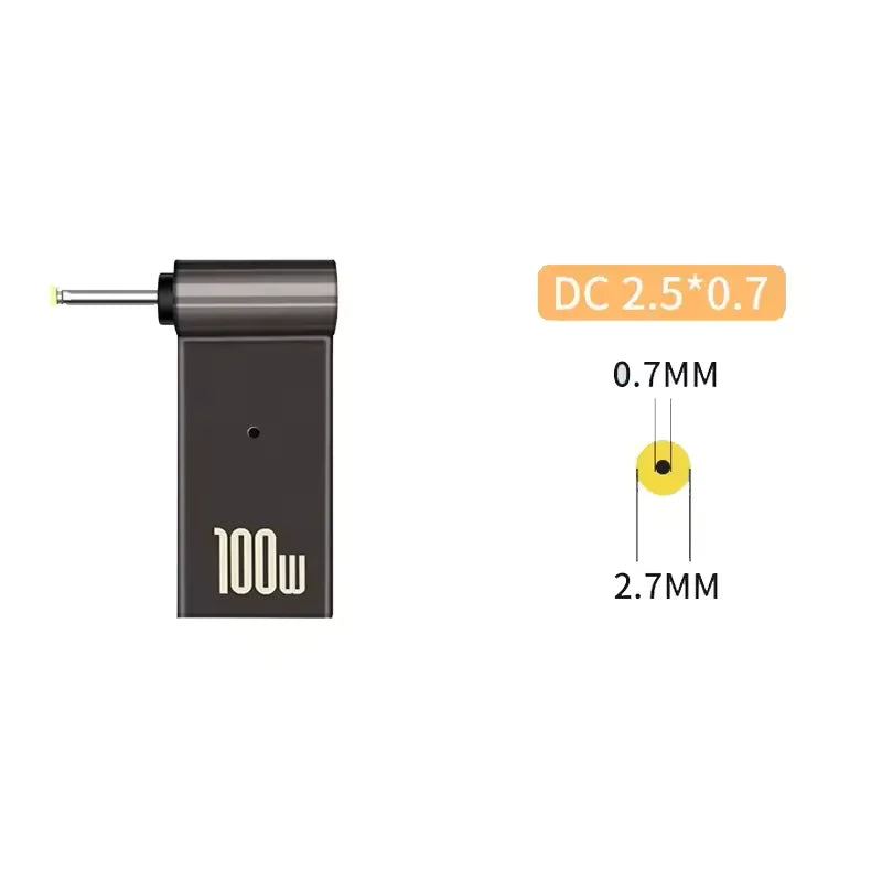 100W USB-C to DC Laptop Charger Adapter – Dell HP Asus Lenovo Peaceful Pleasures Health and Wellness 2.5-0.7mm