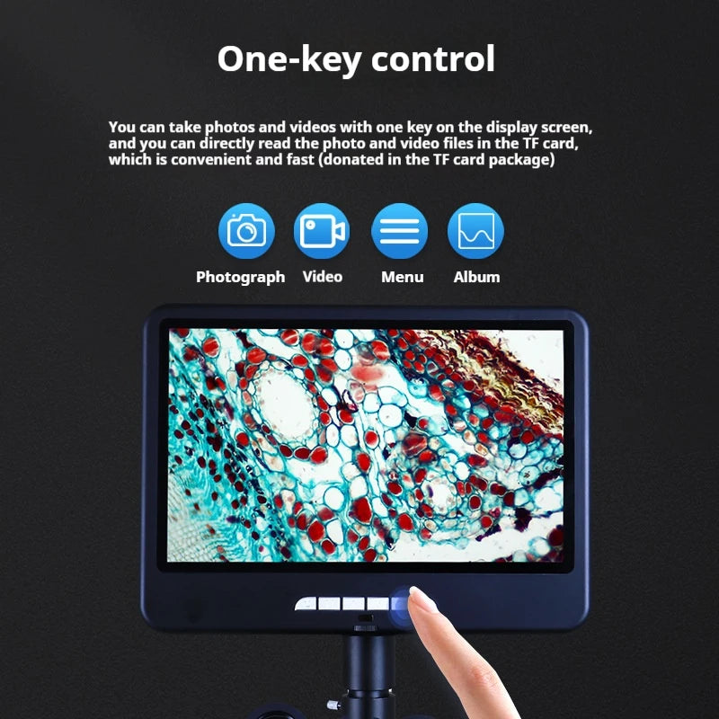 Three Eye Biological Microscope, Professional Level Optical and Electronic Laboratory, Specialized for Aquaculture Peaceful Pleasures Health and Wellness