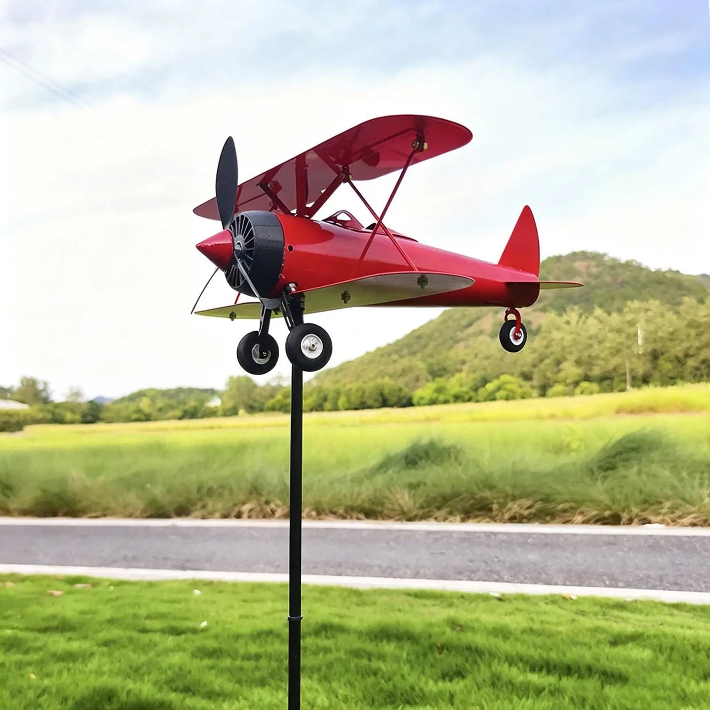 Metal Airplane Weathervane Wind Spinner | Garden & Lawn Decor