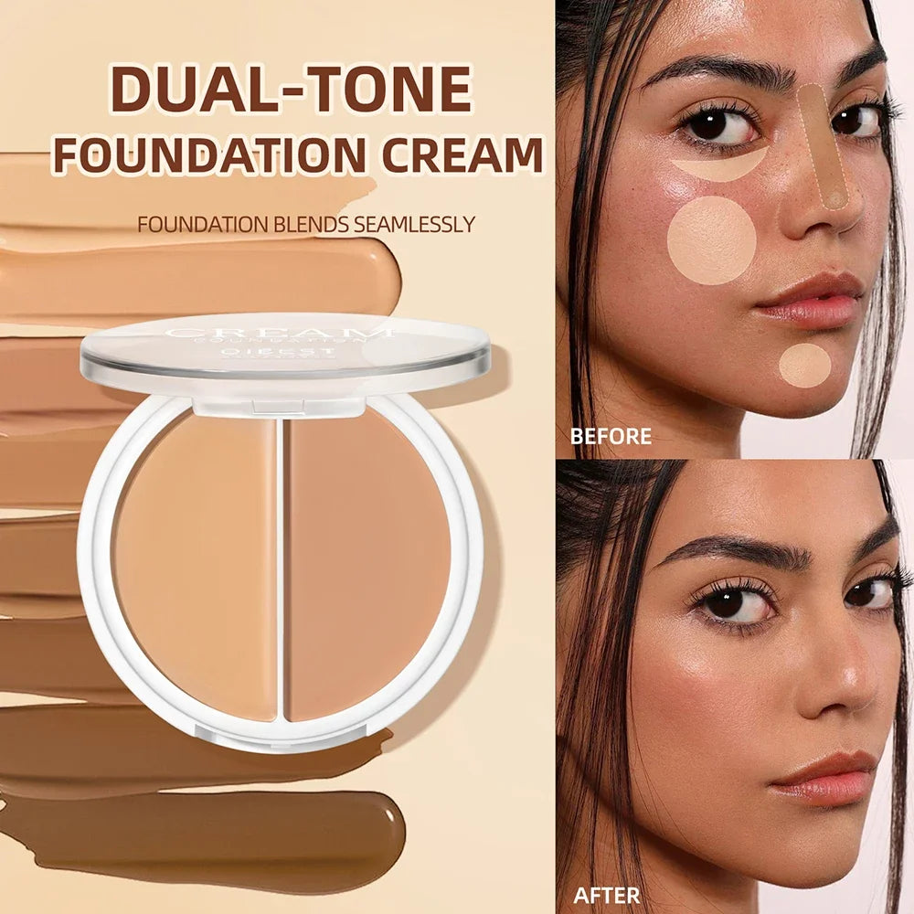 QIBEST Cream Foundation High Coverage Concealer Cover Anti Dark Circle Freckle Long Lasting Waterproof BB Cream Face Makeup Base Peaceful Pleasures Health and Wellness