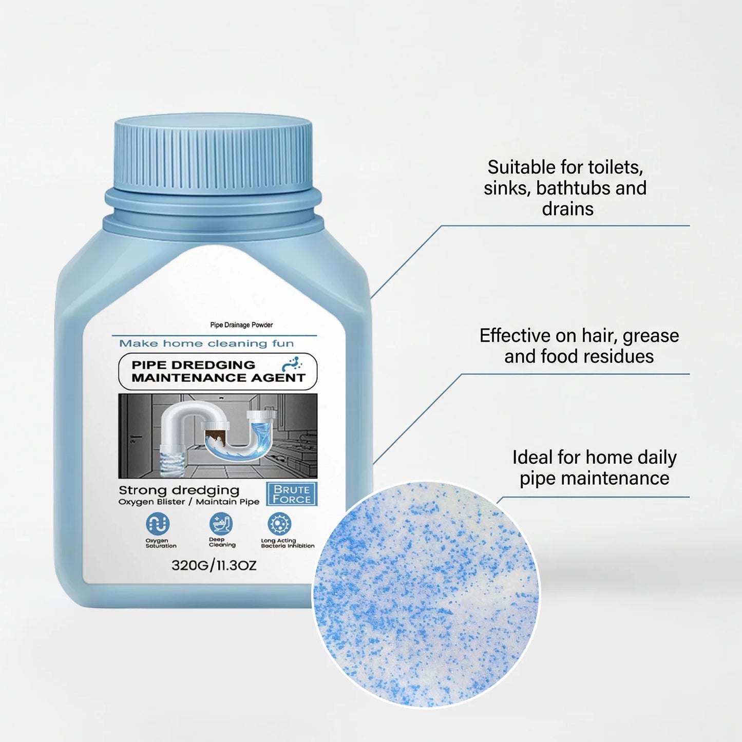 Jaysuing 320g Liquid Drain Cleaner – Pipe Dredging & Degreaser