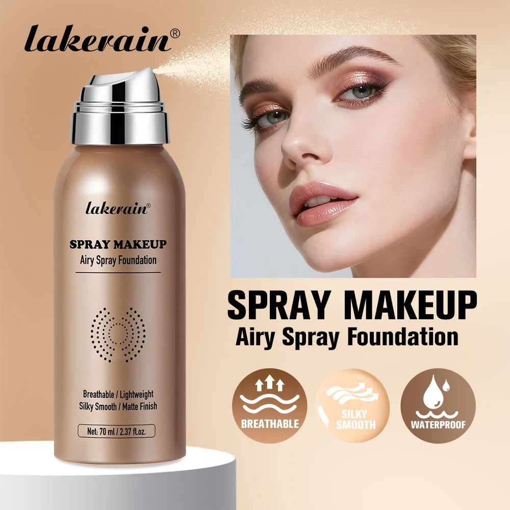 Airy Foundation Spray Waterproof Sweat-resistant Natural Silky Matte Finish Even Skin Tone Breathable Foundation Make-up Spray Peaceful Pleasures Health and Wellness