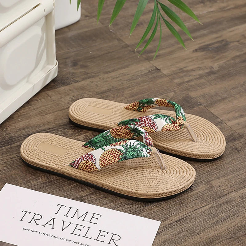 Women's Print Flip-Flop Slippers – Beach & Indoor Slides