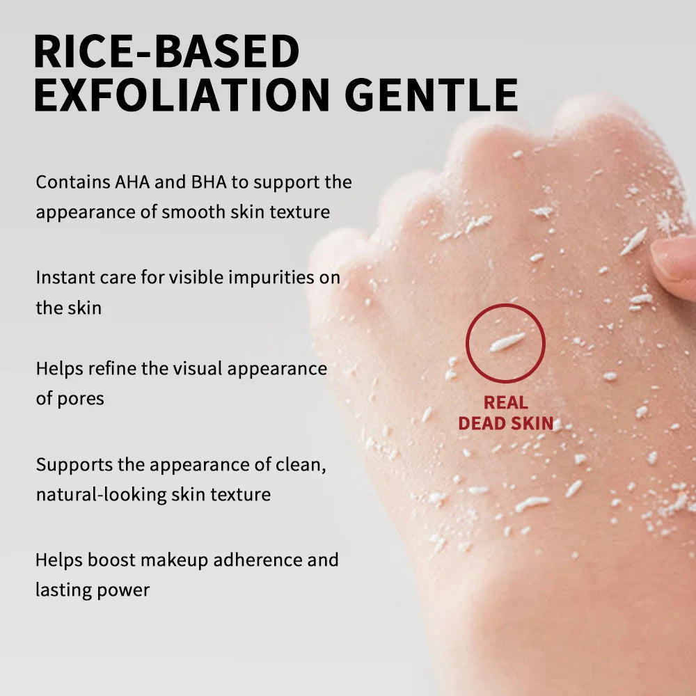 Rice Peeling Ampoule Soft Exfoliating Face and Body Scrub Dead Skin Cells Blackhead Remover for All Skin Types korean skin care Peaceful Pleasures Health and Wellness