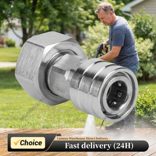 3/4 GHT To 1/4 Quick Connector Stainless Steel Leak-Proof Adapter Convert Water Hose To Power Washer Connector Peaceful Pleasures Health and Wellness