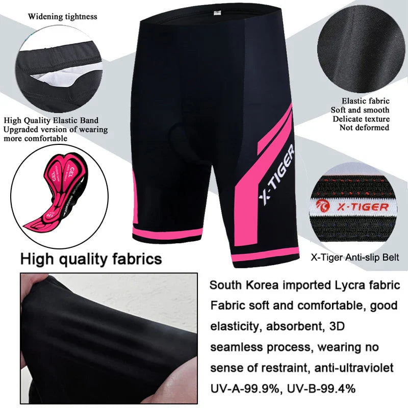 X-Tiger Women's MTB Cycling Shorts – 5D Padded Breathable Lycra