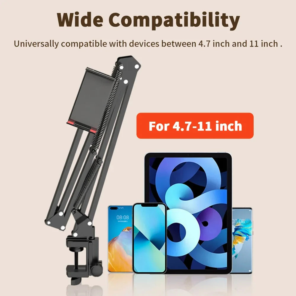 Tablet Holder for Bed with 90cm Metal Arm 360° Rotating Bed Tablet Mount Stand For iPad Stand 4.5~11 Inch Phone Tablet Bracket Peaceful Pleasures Health and Wellness