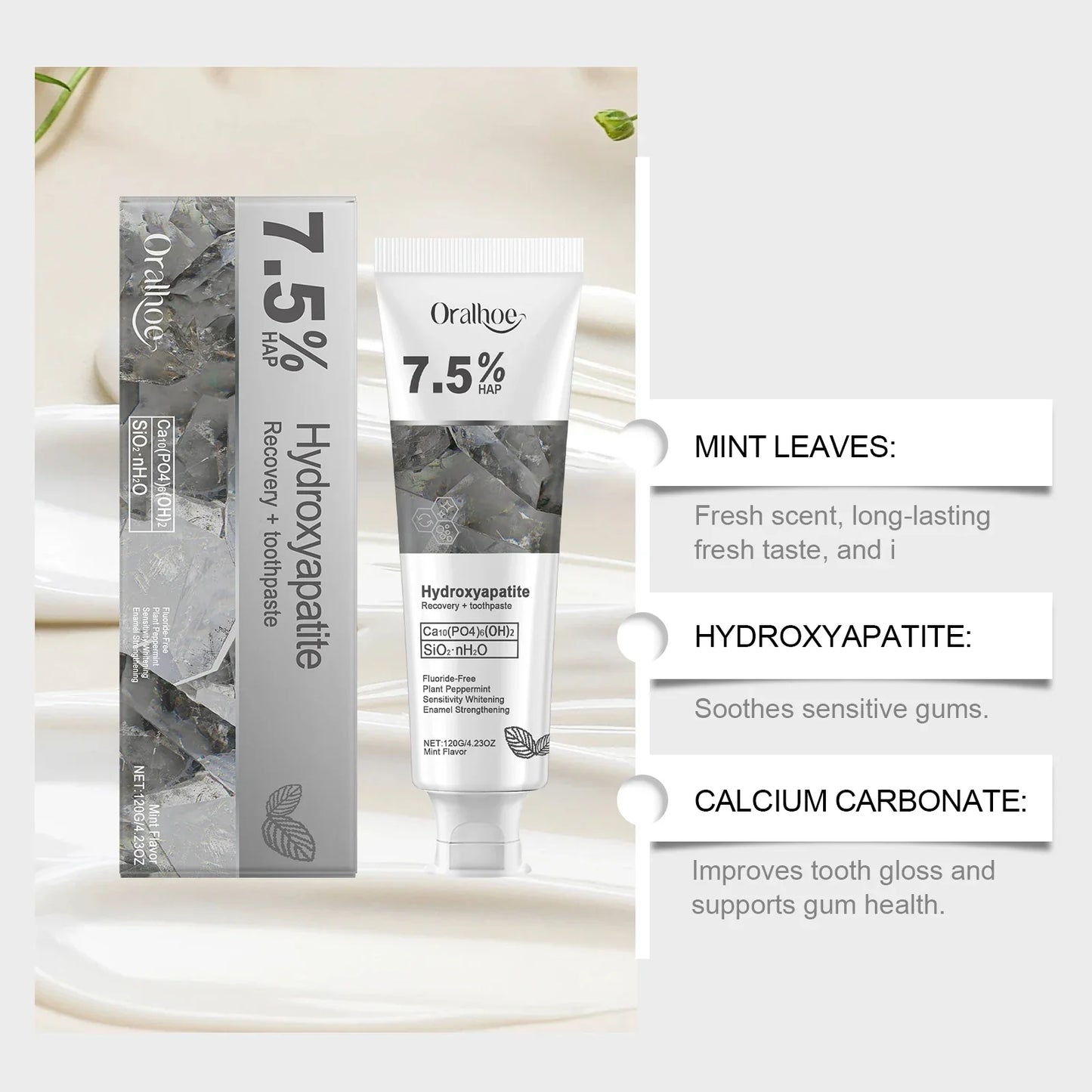 Hydroxyapatite Toothpaste – Enamel Repair & Whitening 120g