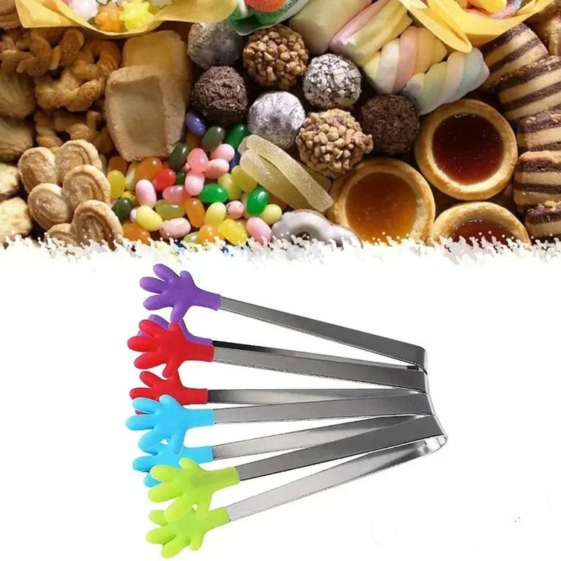 Creative Small Hand Silicone Clip Stainless Steel Food Mini Foodclip