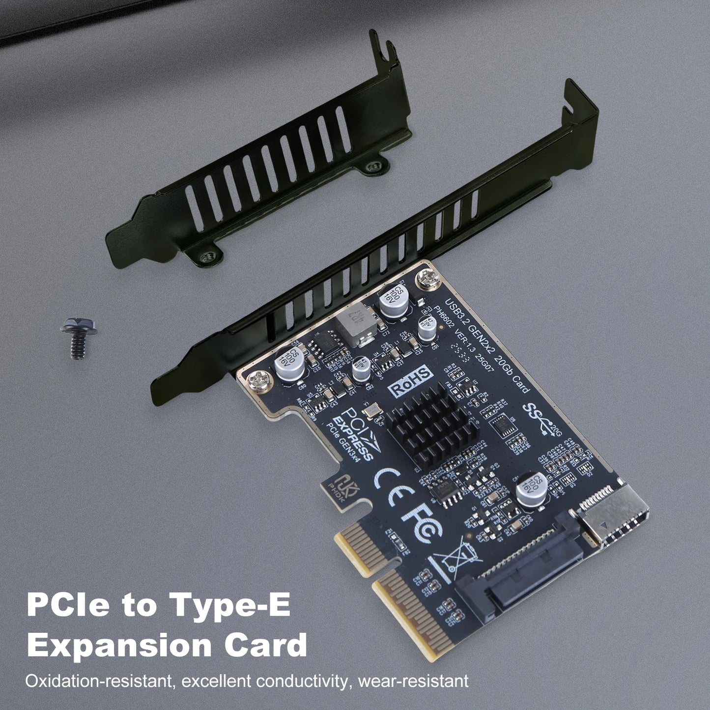 USB 3.2 GEN2 20Gb Riser Board PCI Express X4 To Type E Expansion Card Riser Converter for Desktop PC Front Panel TYPE C Peaceful Pleasures Health and Wellness