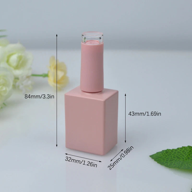 Glass Nail Polish Bottles with Brush – 10ml & 15ml Refillable