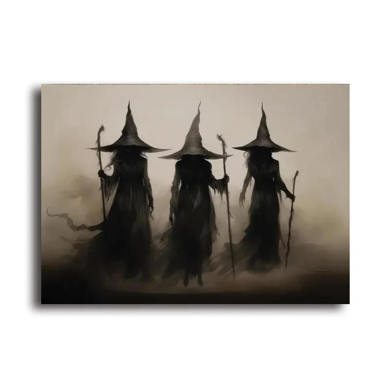 Abstract Retro Witch Halloween Canvas Wall Art Print Canvas Wall Art Peaceful Pleasures Health and Wellness CT10057 20x30cm Unframed