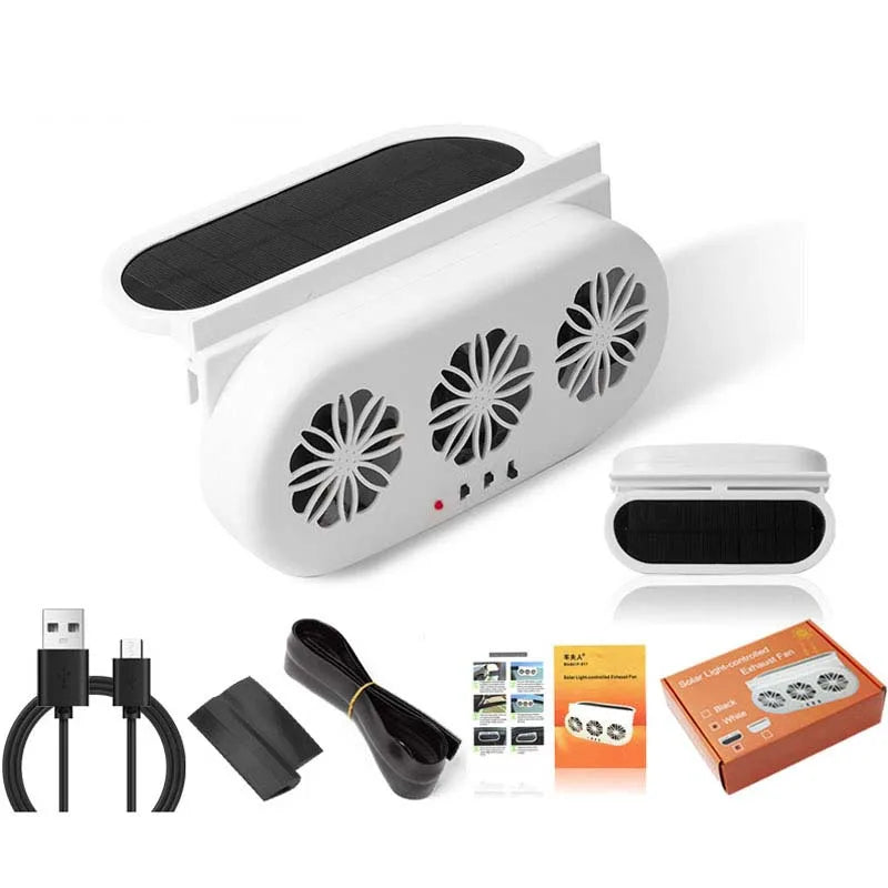 Wholesale High Quality USB Plug-In Car Window Exhaust Fan Car Air Circulation Cooling Ventilation Fan Peaceful Pleasures Health and Wellness WHITE