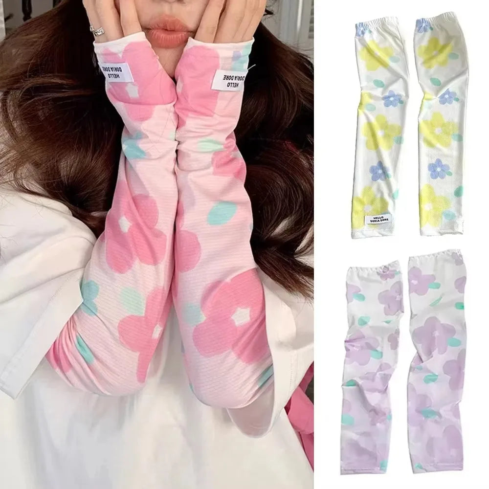 Arm Sleeves Ice Silk Breathable Quick Dry Running Fishing Driving Sportswear Sun UV Protection Long Arm Cover Cycling Arm Sleeve Peaceful Pleasures Health and Wellness