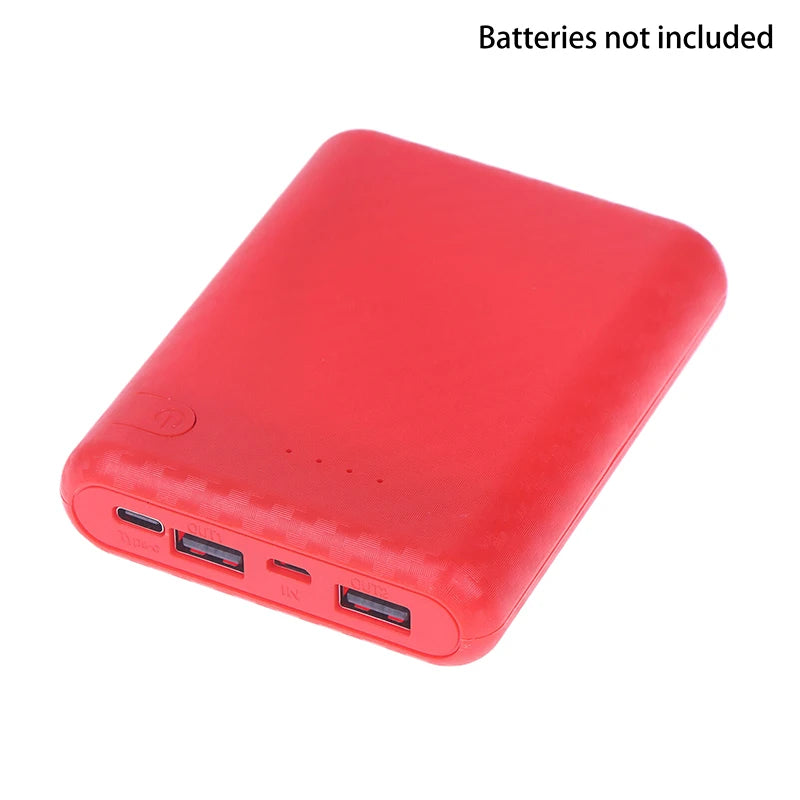 Input 5V/2.1A Detachable 4 Slots 18650 Battery Box Case DIY Power Set Material Mini Solderless Power Supply Housing Peaceful Pleasures Health and Wellness Red