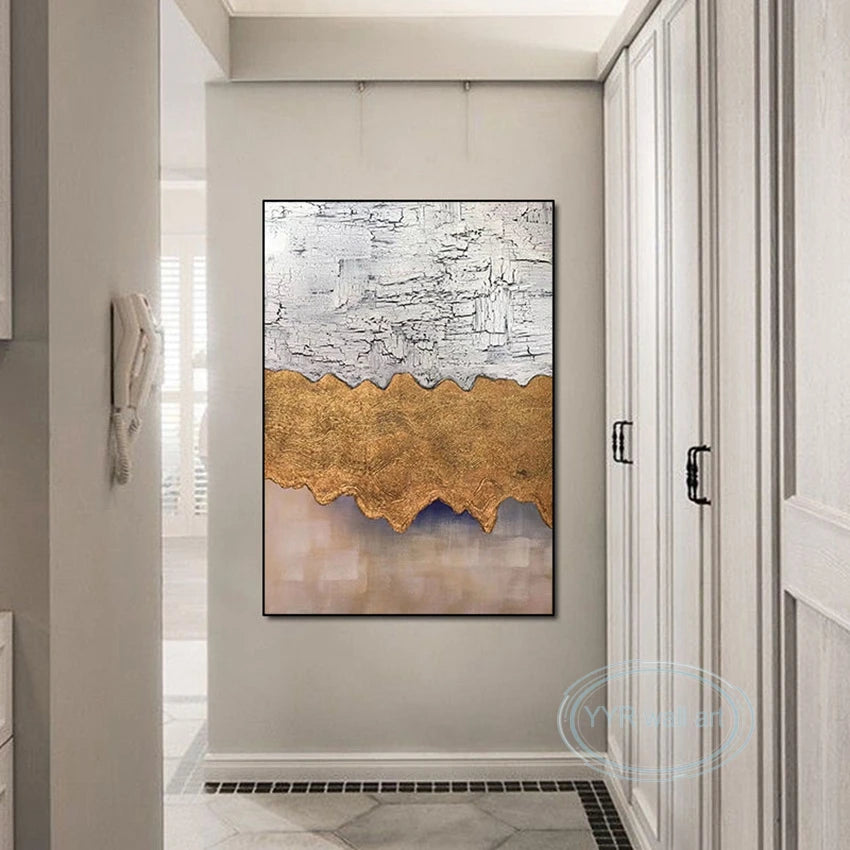 Light Luxury Oil Painting Wall Decor Mural Nordic Modern Abstract Handmade Art Canvas Poster Living Room Porch Hotel Restaurant Peaceful Pleasures Health and Wellness