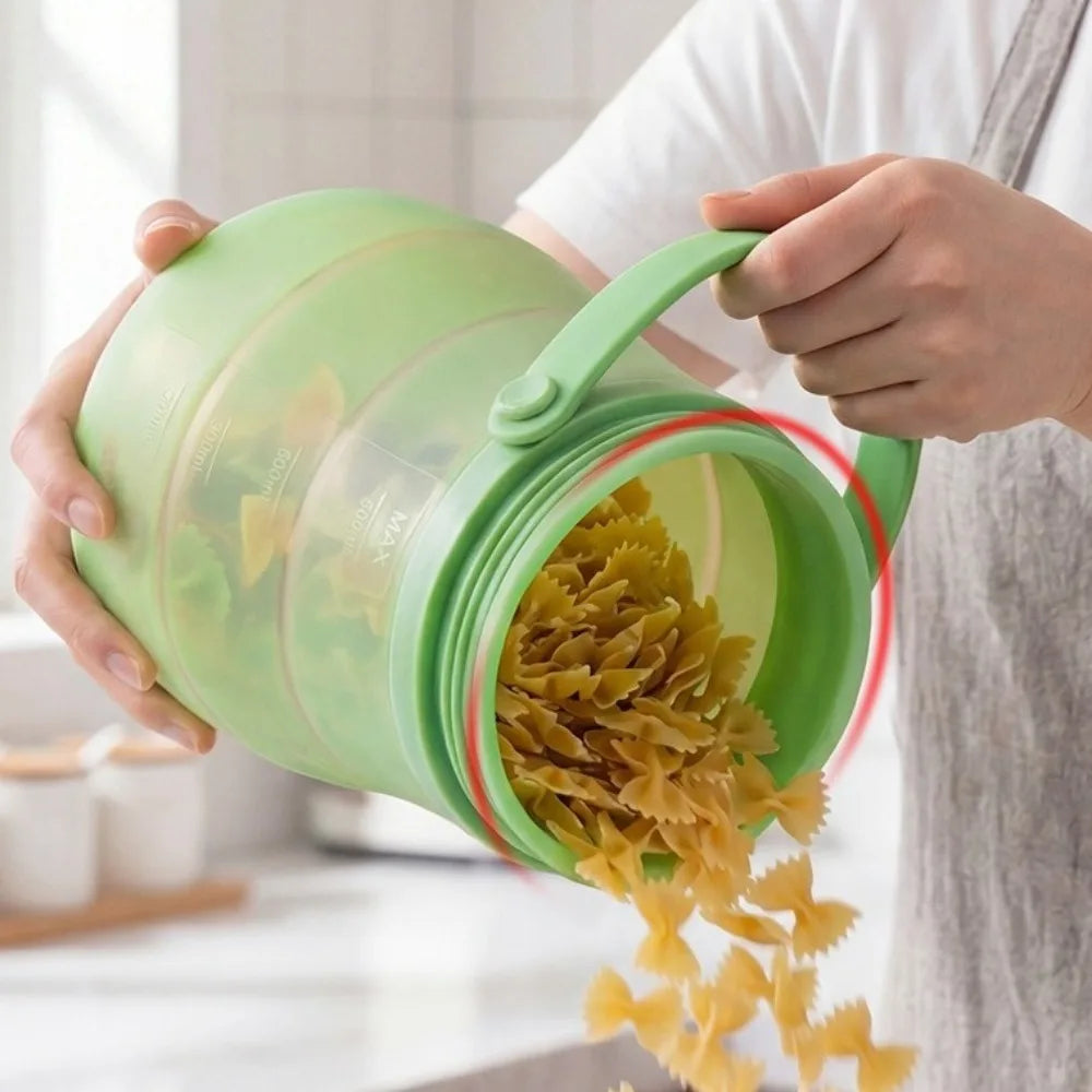 Foldable Silicone Food Storage Bucket 800–1500ml Leak-Proof