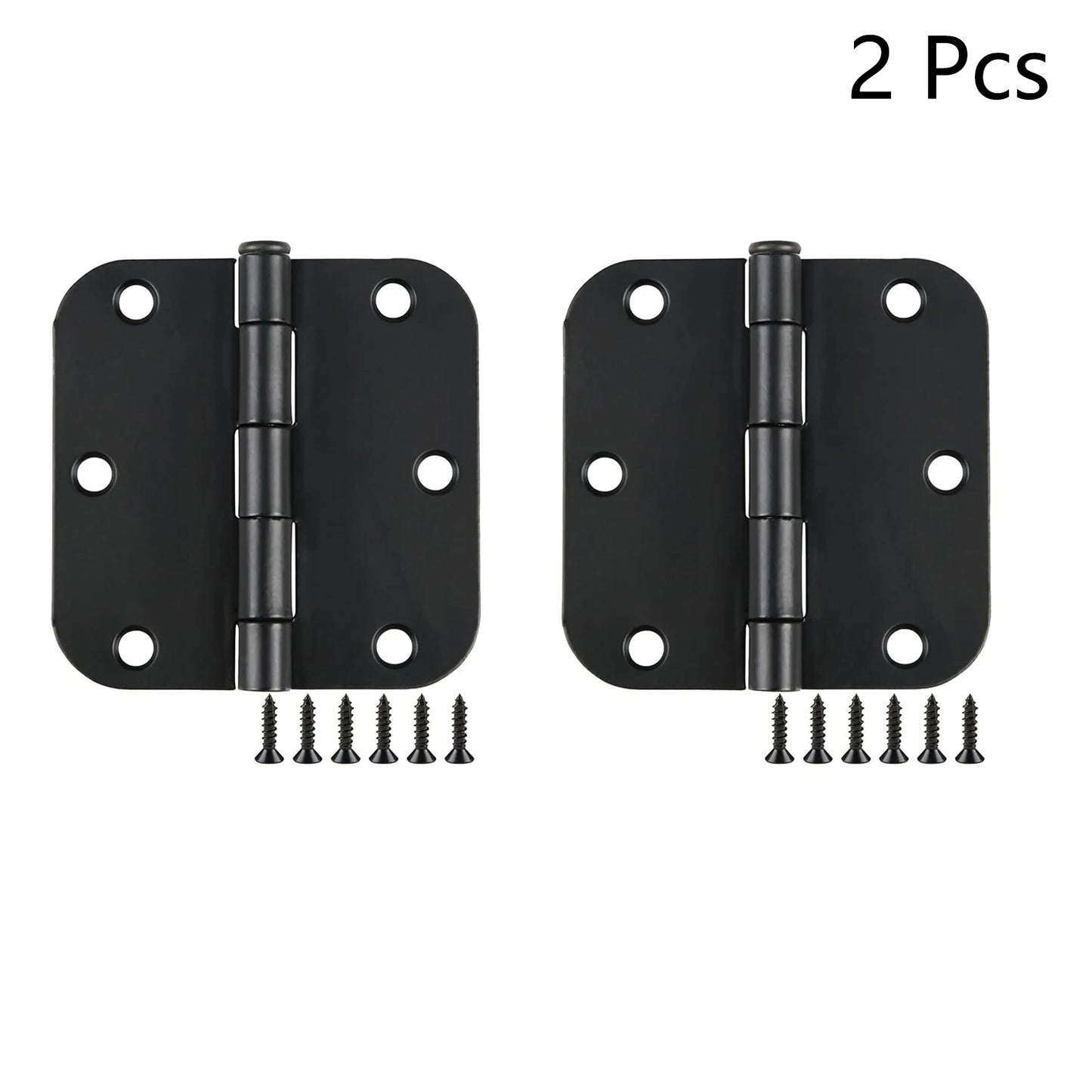 Round Matte Black Door Hinges 5 8 Radius Internal 3 1 2 Flat Iron