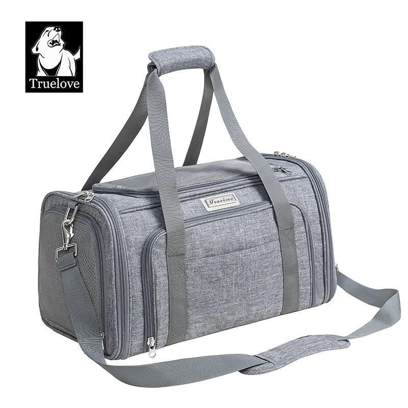 Truelove Nylon Oxford Large Space Comfortable Travel Foldable Hook Pet Carrier Bag Portable Puppy Cat Carrier Backpack TLX4971 Peaceful Pleasures Health and Wellness Gray L China Mainland