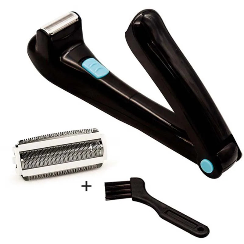 2026 Portable Back Shaver for Men Body Razor Hair Trimmer Foldable Long Handle Groomer Hair Removal Peaceful Pleasures Health and Wellness black