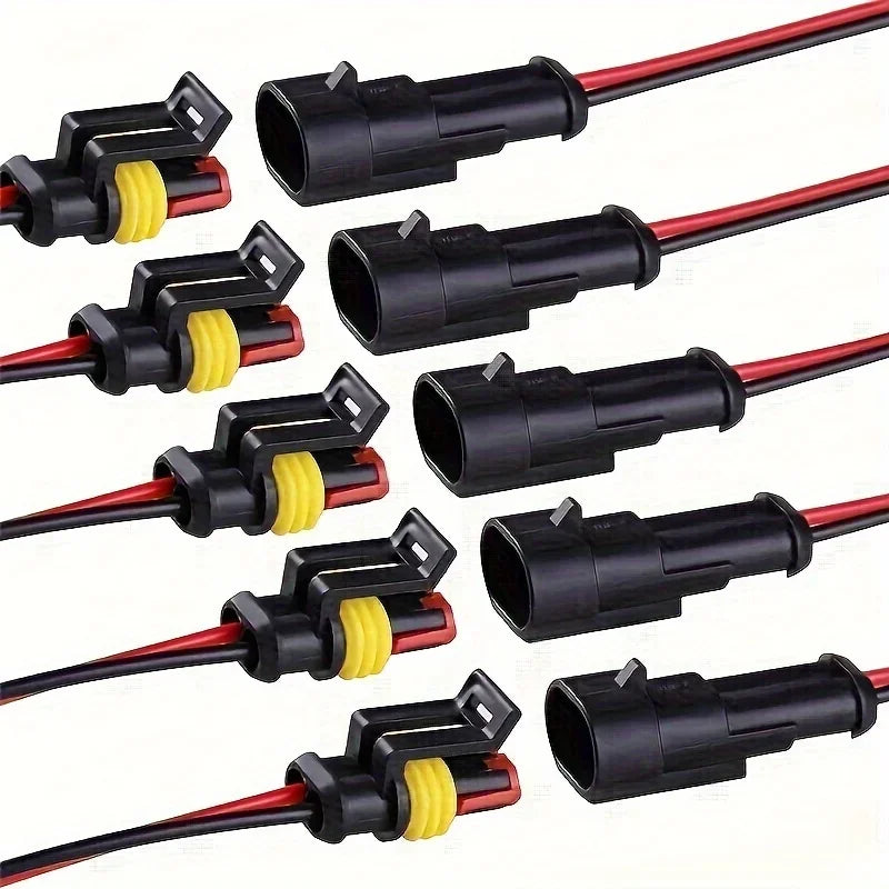 10PCS 18AWG 2-Pin Wire Connectors | Male Female Plug Peaceful Pleasures Health and Wellness United States black 20-29Pcs