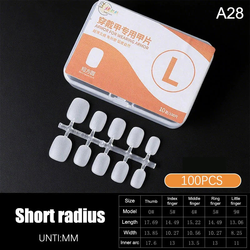100pcs Clear Press-On Nail Tips – Full Cover Ultra-Thin False Nails