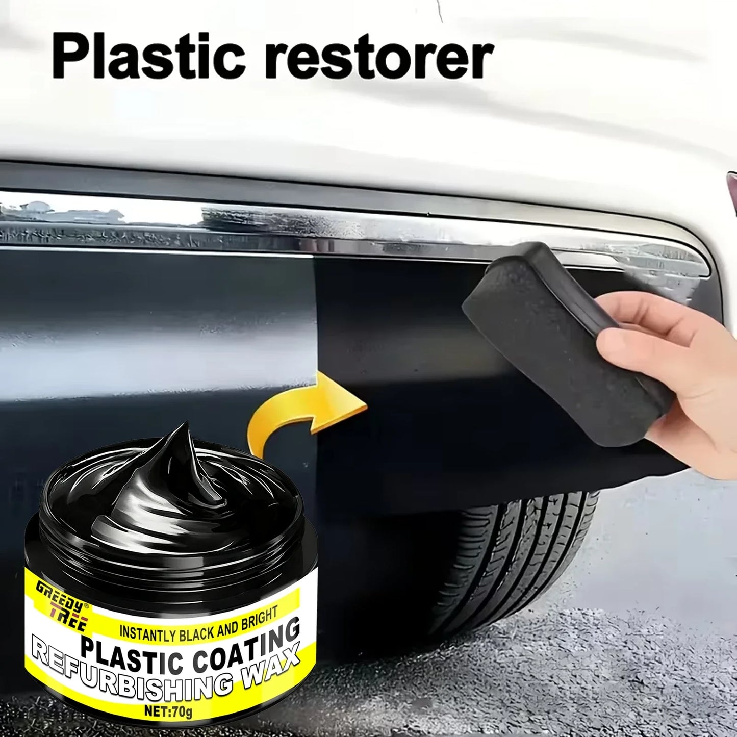 Car Plastic Restorer Cream – UV Protection & Shine | Trim & Bumpers