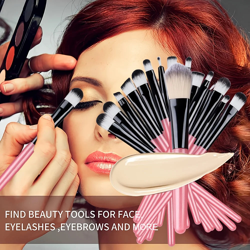 RUNTOIN 20Pc Makeup Brush Set – Soft Eye & Face Brushes Kit
