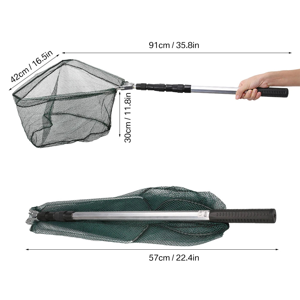 Telescoping Foldable Fishing Landing Net – Extends to 190cm