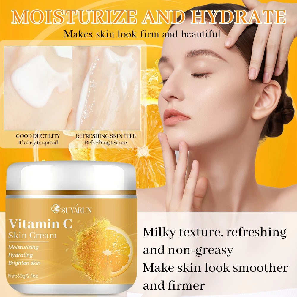 SUYARUN Vitamin C cream, moisturizing and brightening, anti-wrinkle and anti-aging, enhances radiance for all skin types. Peaceful Pleasures Health and Wellness